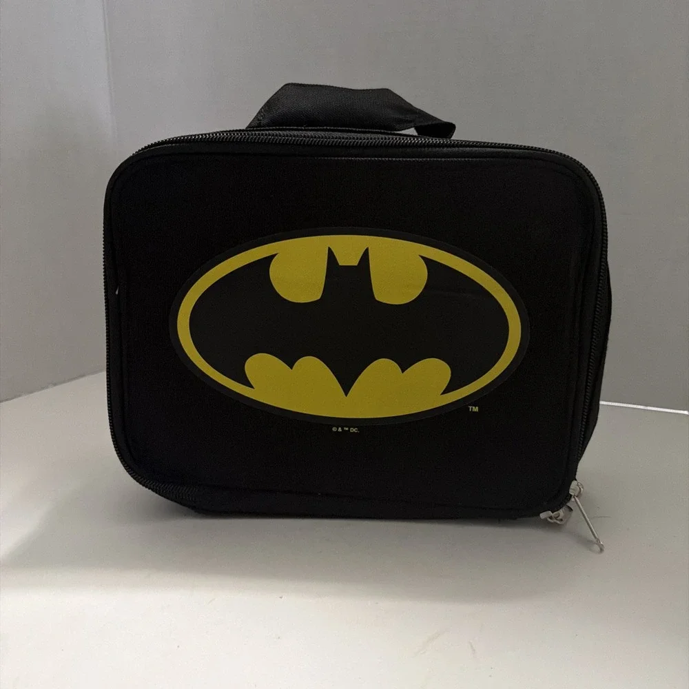 DC Comics Batman Insulated Lunch Bag Trevco Black Yellow Bat Signal Logo LNCH2